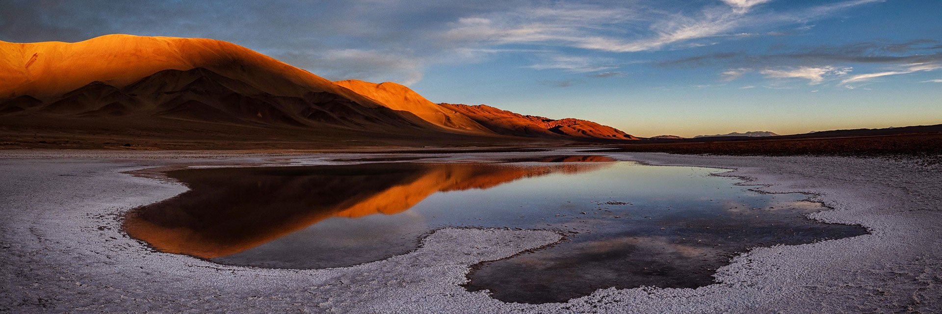 Salt lake in The Andes, Argentina.
