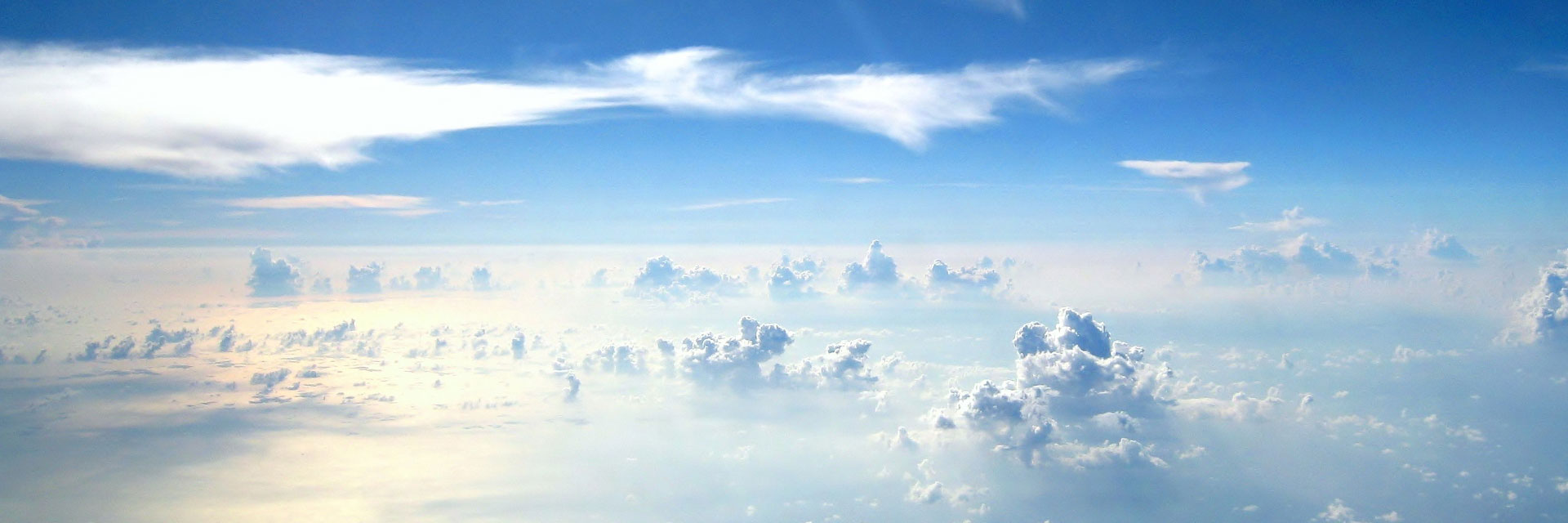 Aerial view above the clouds.