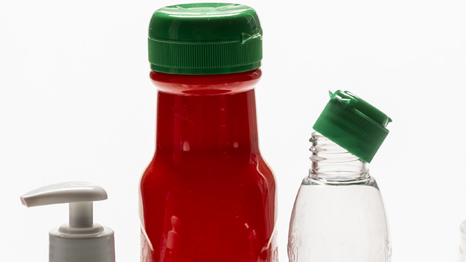 Clean bottle and cans plastic packaging.